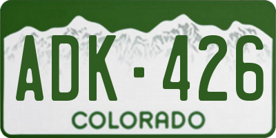 CO license plate ADK426