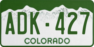 CO license plate ADK427