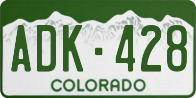 CO license plate ADK428