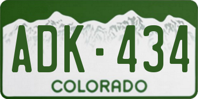 CO license plate ADK434