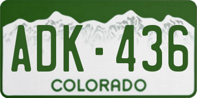 CO license plate ADK436