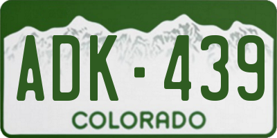 CO license plate ADK439