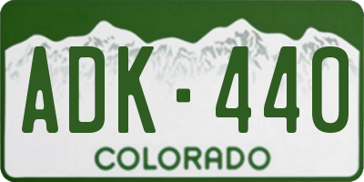 CO license plate ADK440