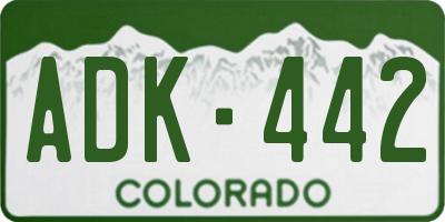 CO license plate ADK442