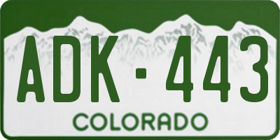 CO license plate ADK443