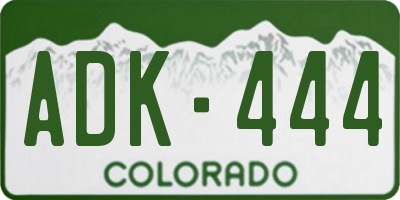 CO license plate ADK444