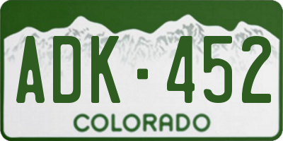 CO license plate ADK452