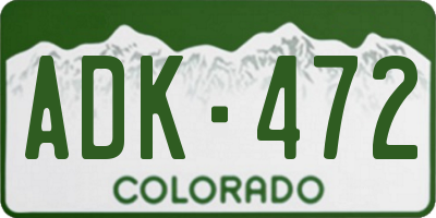 CO license plate ADK472