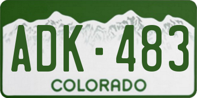 CO license plate ADK483