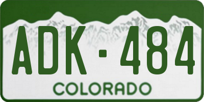 CO license plate ADK484