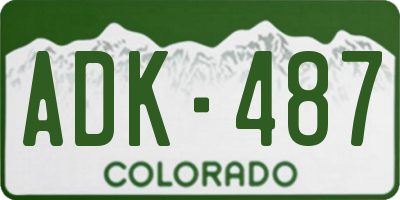 CO license plate ADK487