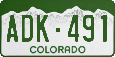 CO license plate ADK491