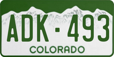 CO license plate ADK493