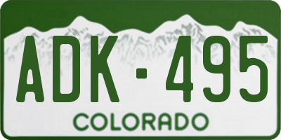 CO license plate ADK495