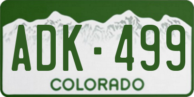 CO license plate ADK499