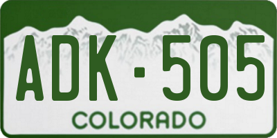 CO license plate ADK505