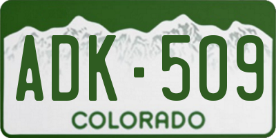 CO license plate ADK509