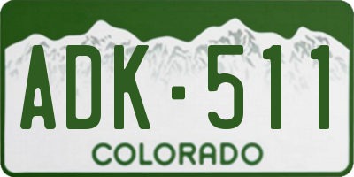 CO license plate ADK511