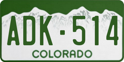 CO license plate ADK514
