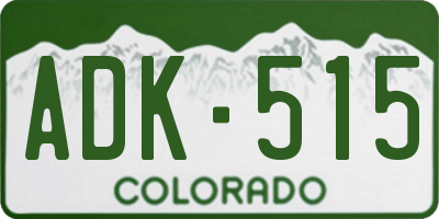 CO license plate ADK515