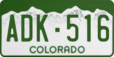 CO license plate ADK516
