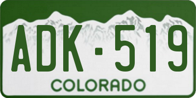 CO license plate ADK519