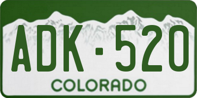 CO license plate ADK520
