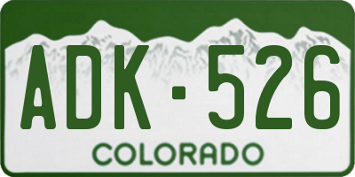 CO license plate ADK526