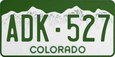 CO license plate ADK527
