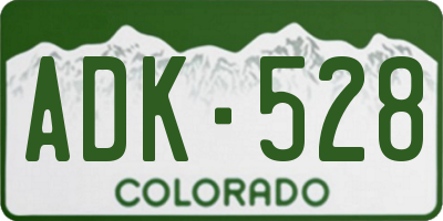 CO license plate ADK528