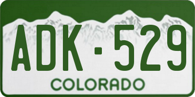 CO license plate ADK529