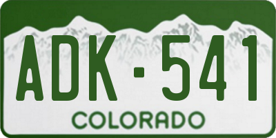 CO license plate ADK541