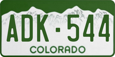 CO license plate ADK544