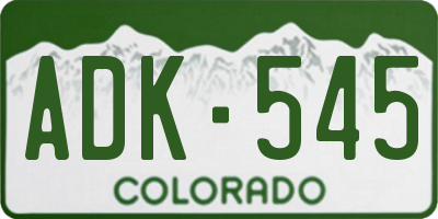 CO license plate ADK545