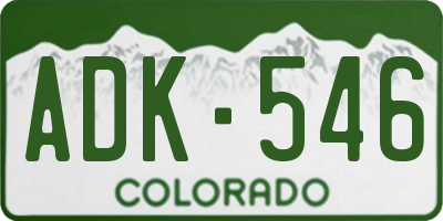 CO license plate ADK546