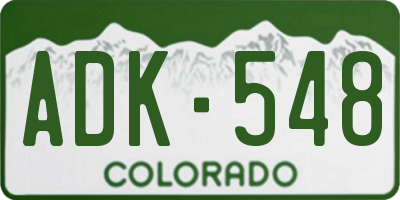 CO license plate ADK548