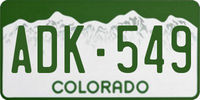 CO license plate ADK549