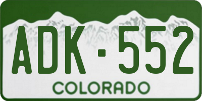 CO license plate ADK552