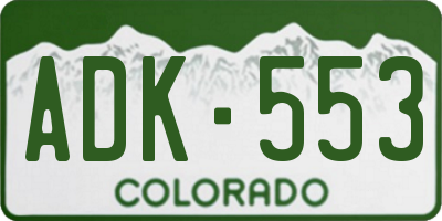 CO license plate ADK553
