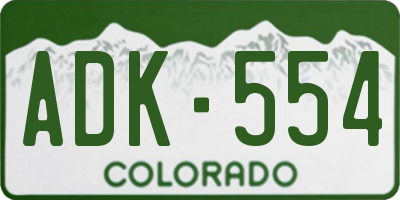 CO license plate ADK554