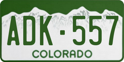 CO license plate ADK557