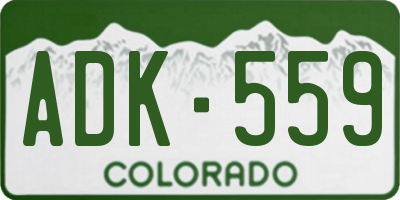 CO license plate ADK559