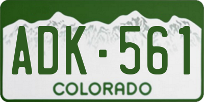 CO license plate ADK561