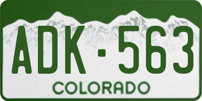 CO license plate ADK563
