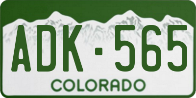CO license plate ADK565