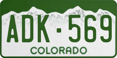 CO license plate ADK569