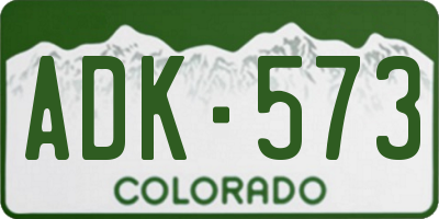 CO license plate ADK573