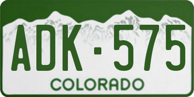 CO license plate ADK575