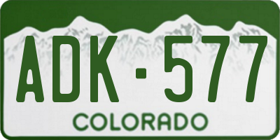 CO license plate ADK577