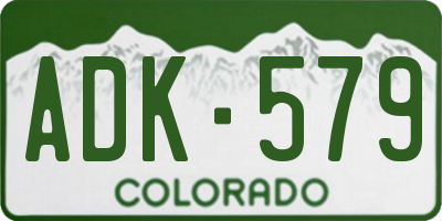 CO license plate ADK579